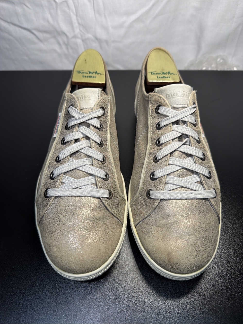 Mephisto Mobils Air Relax Sneakers Women's US 8.5 Gold Metallic Shoes EUC